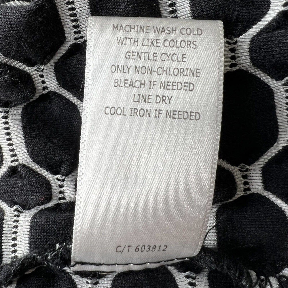 Taylor Black & White Textured Knit Sleeveless 60s Mock Neck Keyhole Dress Sz 6 - Picture 11 of 11